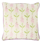 Hand Block Printed Foxglove Cushion Lilac