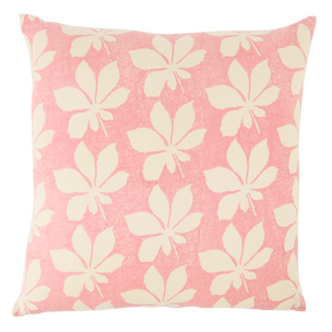 Hand Block Printed Horse Chestnut Cushion Pink