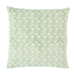 Hand Block Printed India Leaf Cushion Blue Green