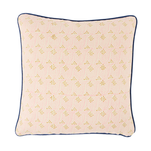 Hand Block Printed India Leaf Cushion Pink Copper