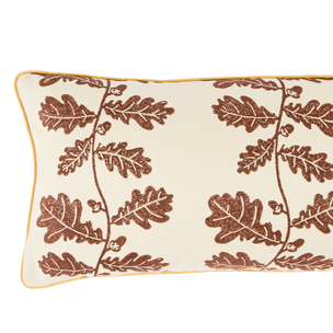 Hand Block Printed Trailing Acorn Noodle Brown