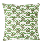 Hand Block Printed Sycamore Cushion Olive/Green