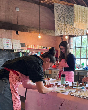 Block Printing Cushion Workshop at Ford Manor, Surrey, 18th June