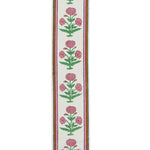 Trim Poppy Block printed cotton Pink Green