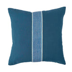 Cushion Dark Blue Linen with Stripe & Dot Blue/Red tape