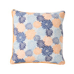 Cushion Piped Dahlia Indigo Peach