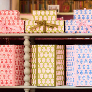 Trinket Box Flower Green Pink