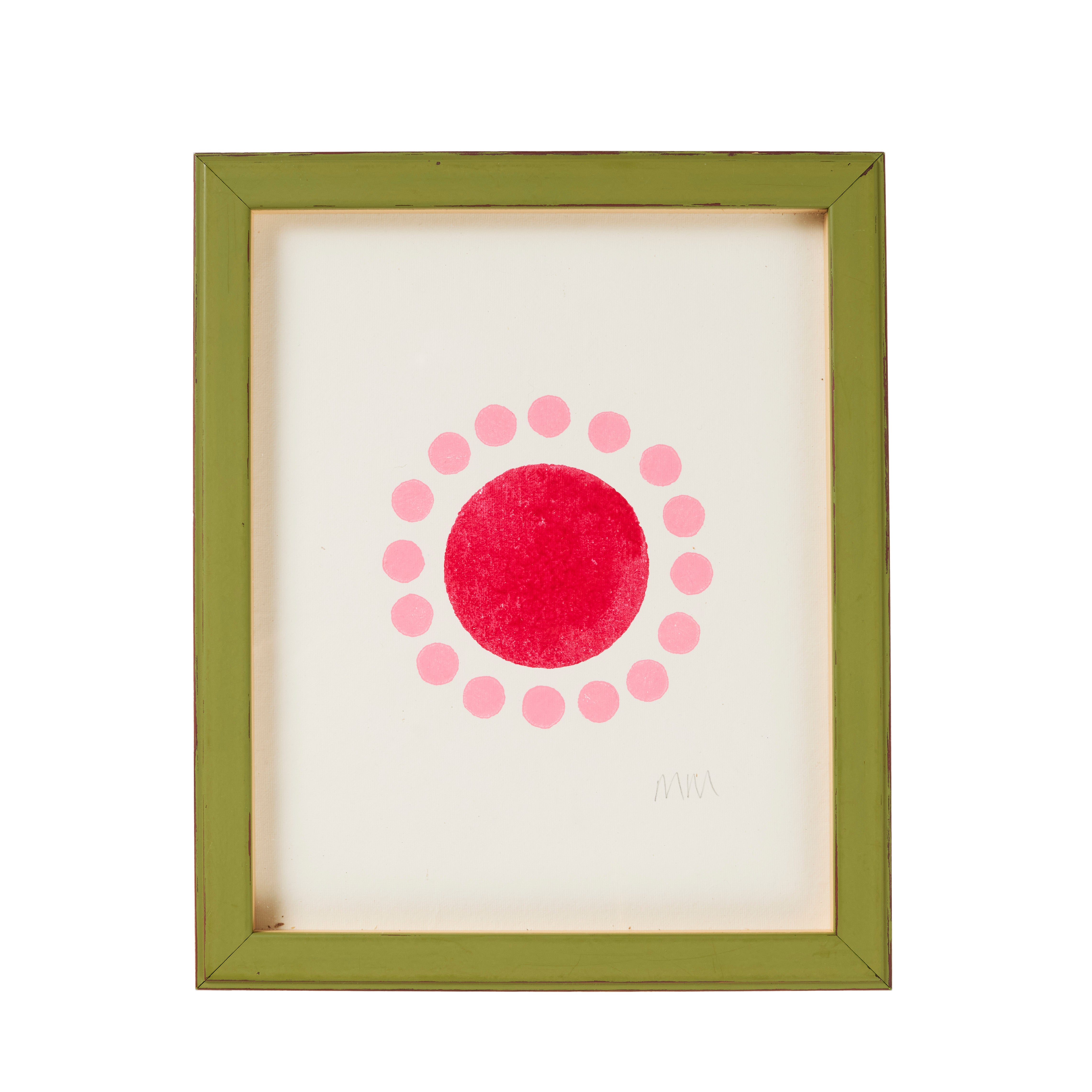 Molly Mahon Green Framed Cotton Paper Print Charleston Red