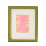 Green Framed Cotton Paper Print Sun Pink