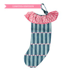 Stocking Luna Blue Pink with Bagru Pink Frill