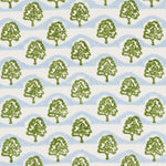 Sycamore Hand Block Printed Blue Green