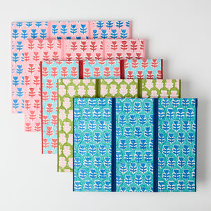 Waste Paper Bin Flower Green Pink