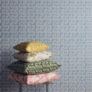 Foxglove Hand Block Printed Herringbone Lilac