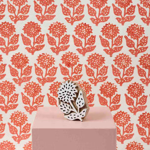 Block Printing Kit Flirty Lampshade Flower Rust