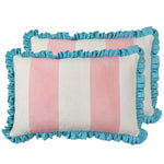 Cushion Frill Wide Stripe Pink