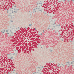 Dahlia Block printed Fabric Cotton Hot Pink Sample