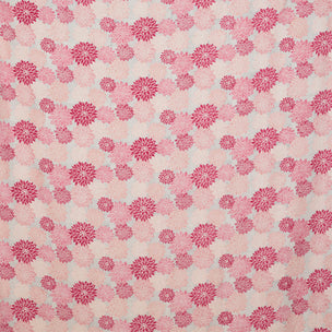 Dahlia Block printed Fabric Cotton Hot Pink