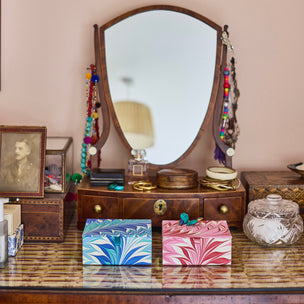 Trinket Box Marble Blue