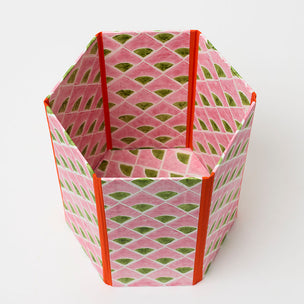 Waste Paper Bin Kite Green Pink