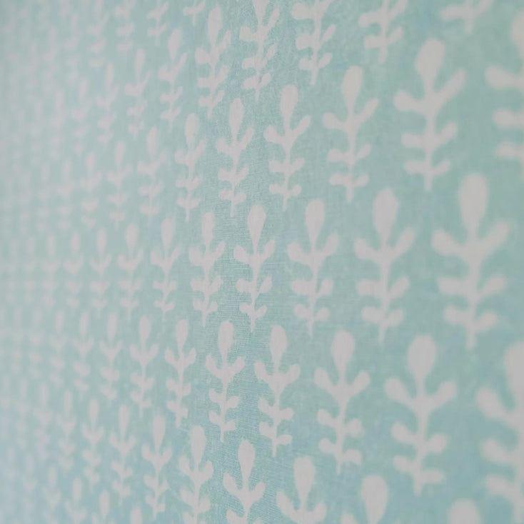 Bagru small scale repeat, matt texture turquoise wallpaper
