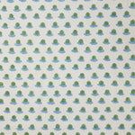 Berry Block printed Fabric Linen/Cotton Grass/Sky