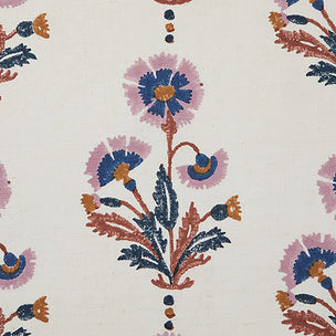 Fabric - Dianthus - Cotton - Rust & Rose