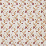 Strawberry Block printed Fabric Linen/Cotton Copper