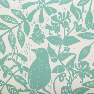 Wallpaper - Birds & Bees - Pea Green