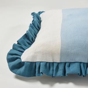Cushion Frill Wide Stripe Blue
