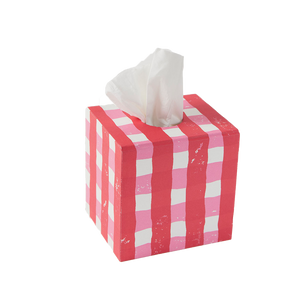 Tissue Box Gingham Pink