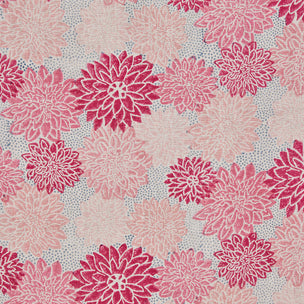Dahlia Block printed Fabric Cotton Hot Pink Free Sample