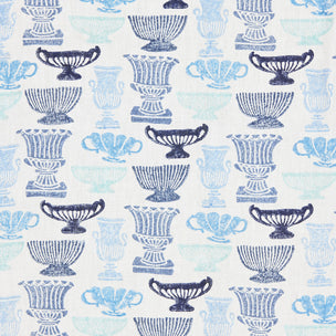 Vases Block printed Fabric Linen Blues