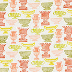 Vases Block printed Fabric Linen Peach Sap Green Free Sample