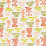 Vases Block printed Fabric Linen Peach Sap Green Sample